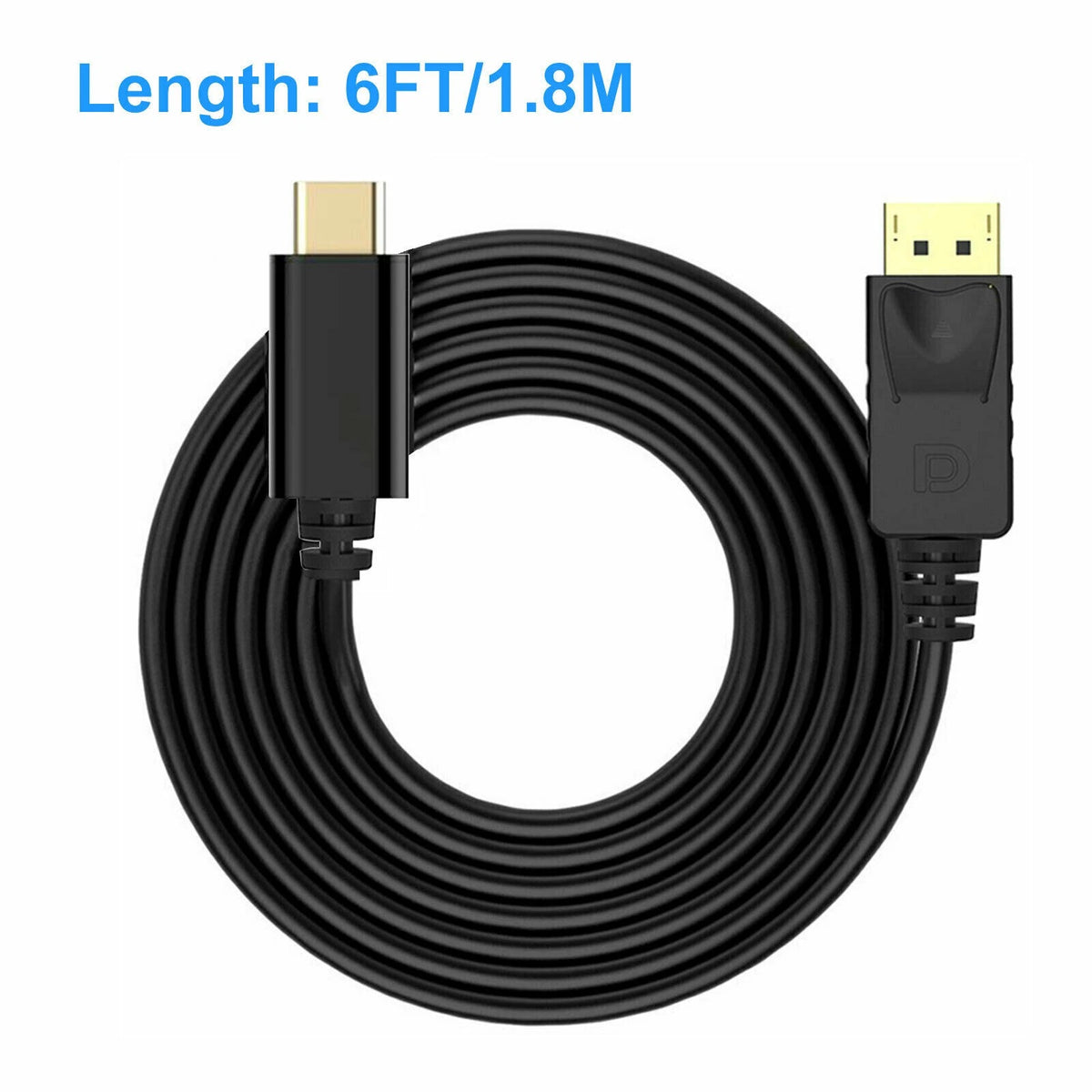USB-C to DisplayPort Cable 4K 60Hz for Compatible Devices (1.8m)
