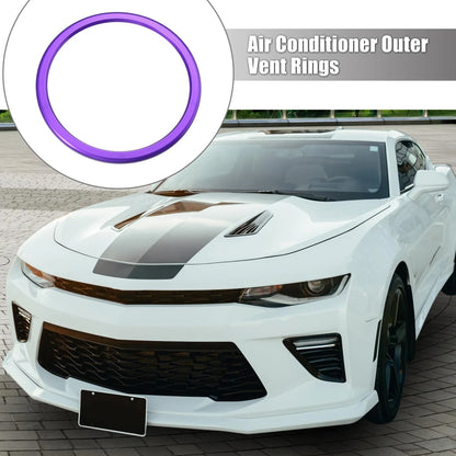 4 Pcs AC Outer Vent Rings Trim Covers for Chevrolet Camaro (2016–2020) Purple