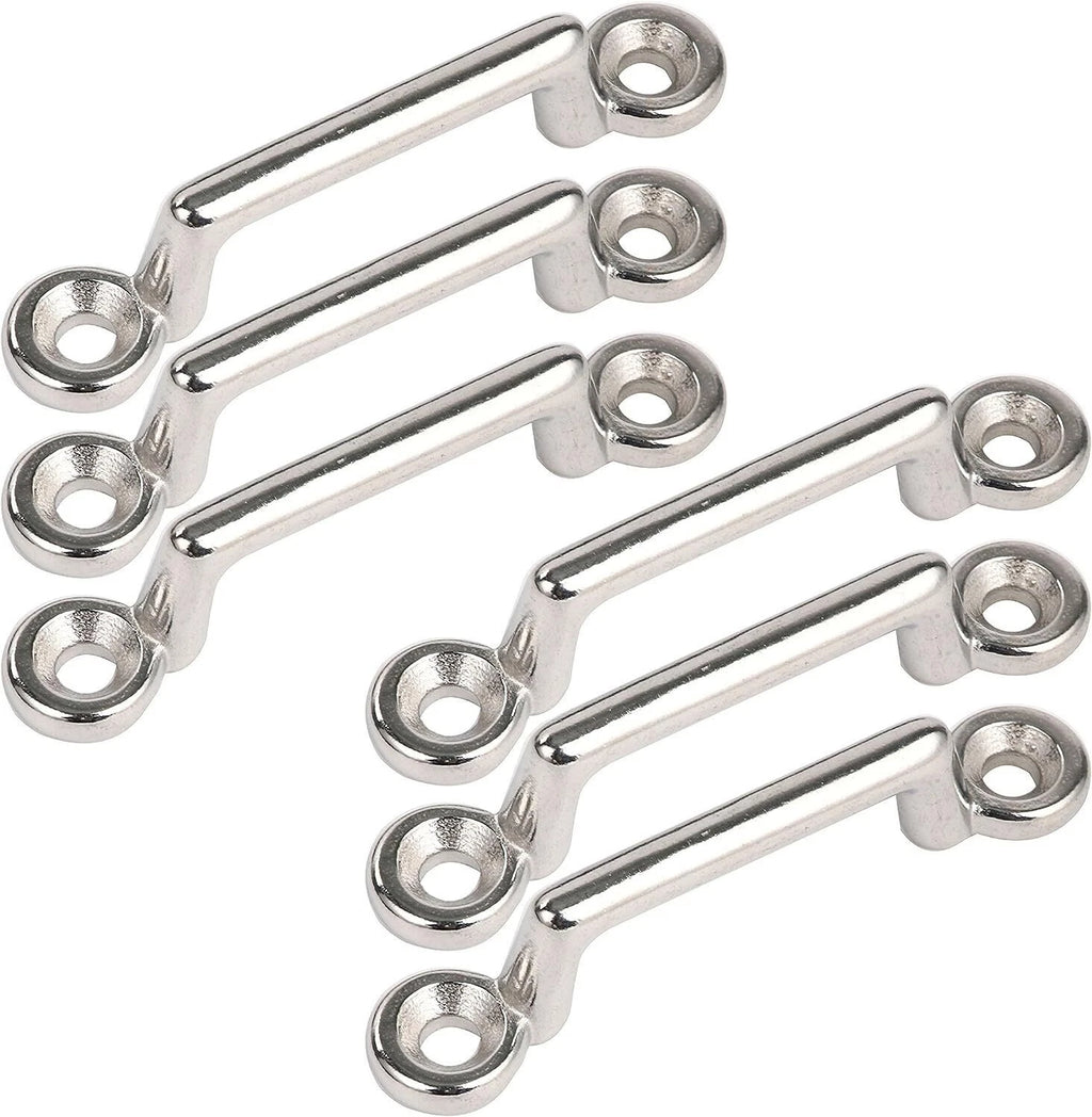 10 Pcs Stainless Steel Bimini Top Strap Pad Eye Footman's Loop Tie Downs