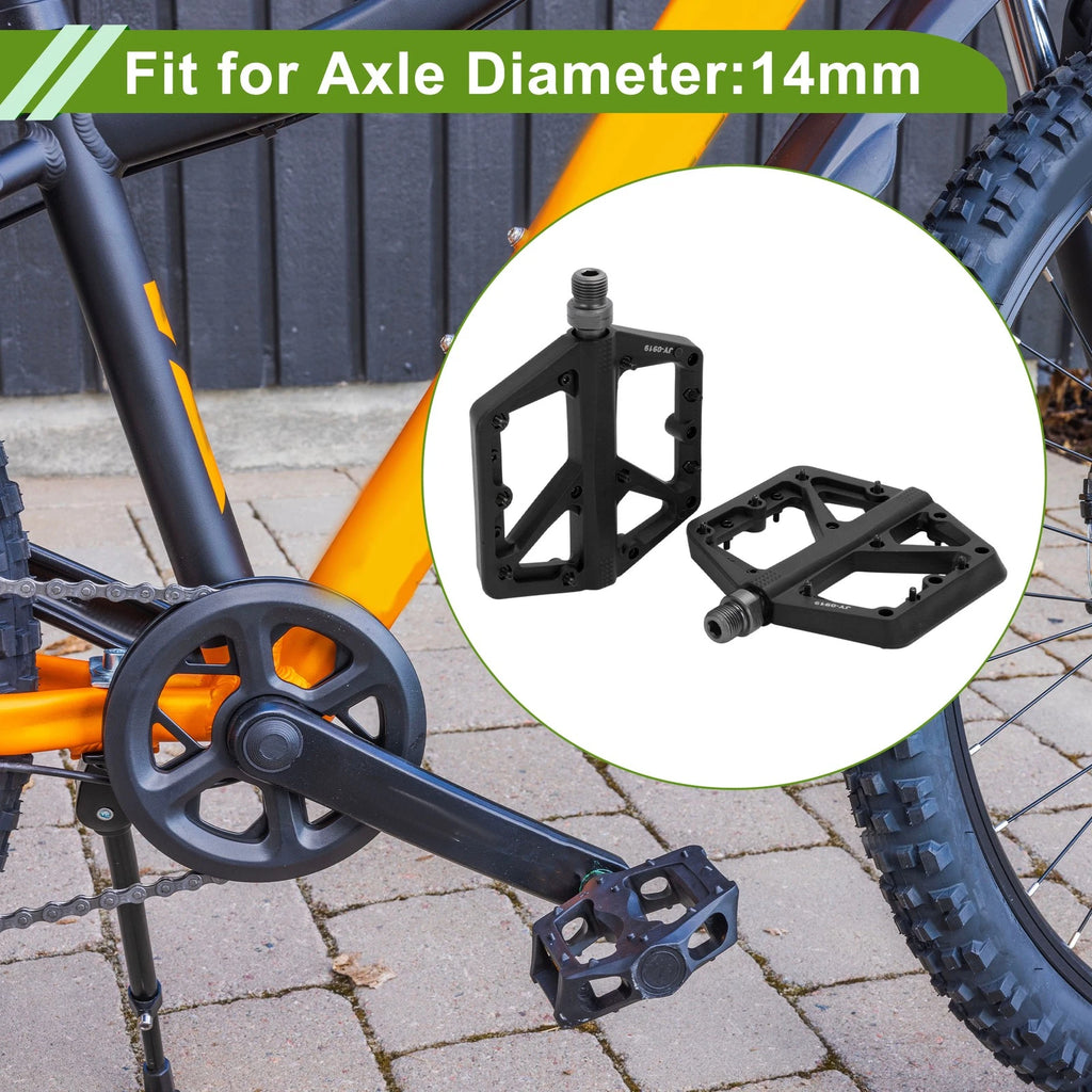 Nylon Bicycle Pedals 14mm Pair for Any Bike (Fits Standard Crank)