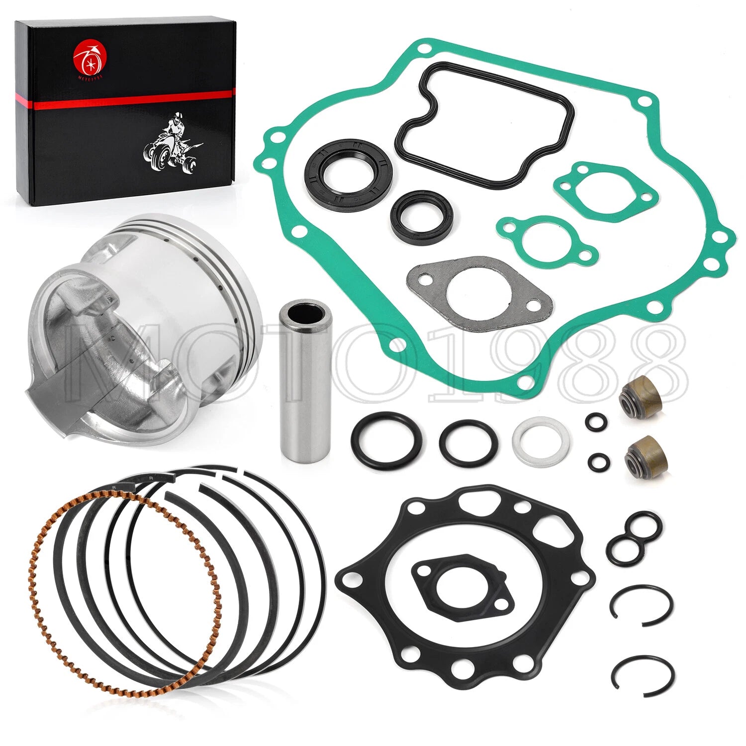 Engine Rebuild Gasket Kit Piston Rings Seals for Kawasaki Mule 500 520 550 (1993–2009)
