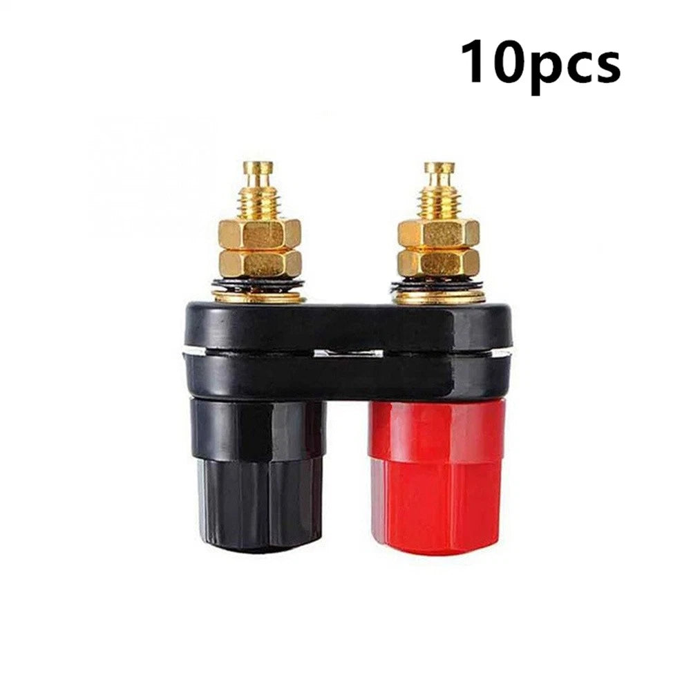 10 Pcs Speaker Amplifier Terminal Binding Post Dual 2-way Plug Connector Kit