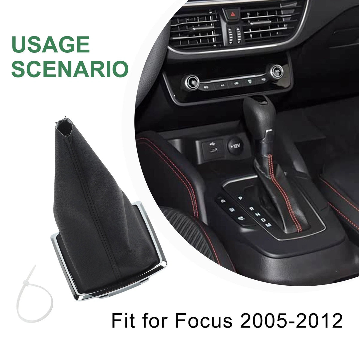 Gear Gaiter Boot for Ford Focus (2005–2012) PU Leather Dust Cover