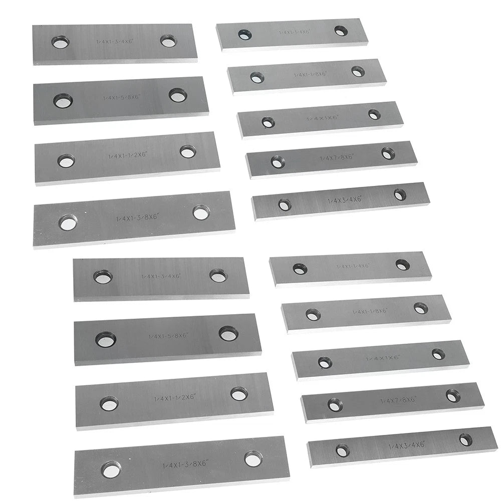 Set of 9 Steel Parallel Blocks 6'' Long for Precision Machining