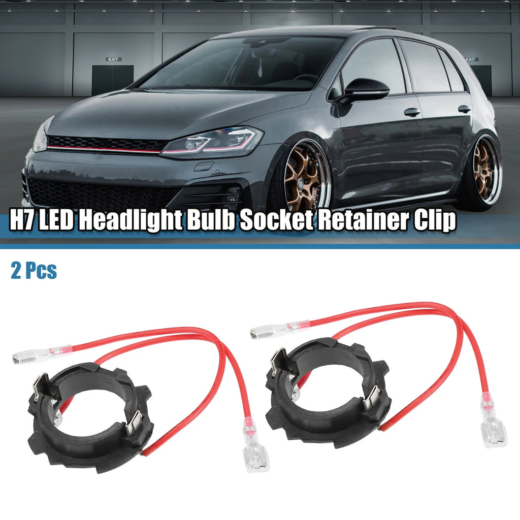 2pcs H7 LED Headlight Bulb Base Holder Adapters for Volkswagen GTI (2006–2019)