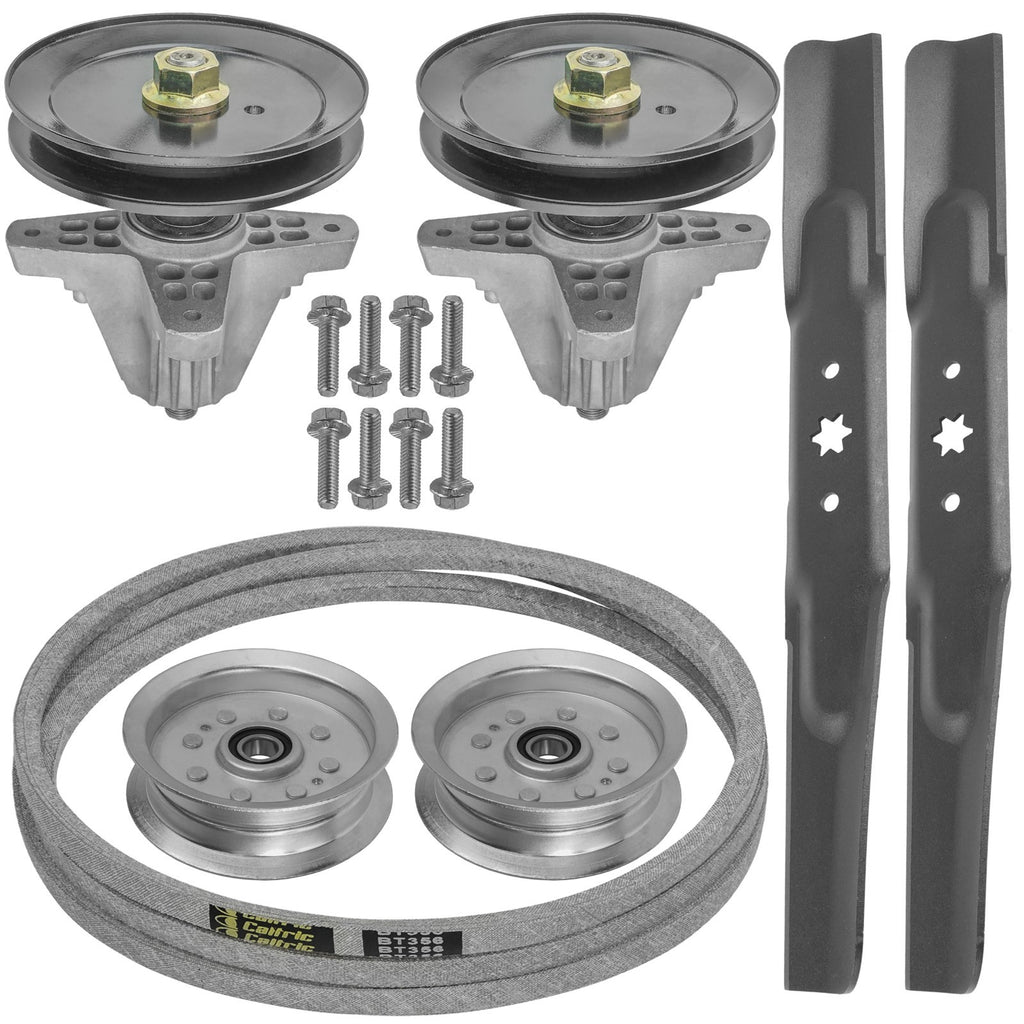 Spindle with Blade Pulley Belt Replacement for MTD MasterCut Gold 42 in (2013–2018)