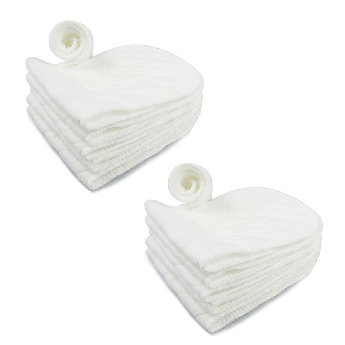 10PCS Cotton Cloth Diaper Inserts Liners for Newborn (Reusable, 3 Layers)