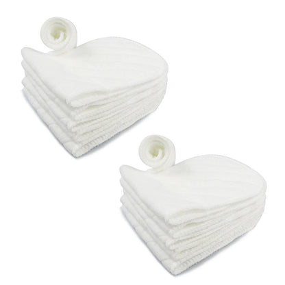 10PCS Cotton Cloth Diaper Inserts Liners for Newborn (Reusable, 3 Layers)