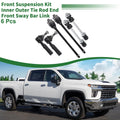 6pc Front Suspension Kit Tie Rod End Sway Bar Link for Chevrolet Silverado 2500 (2011–2020)