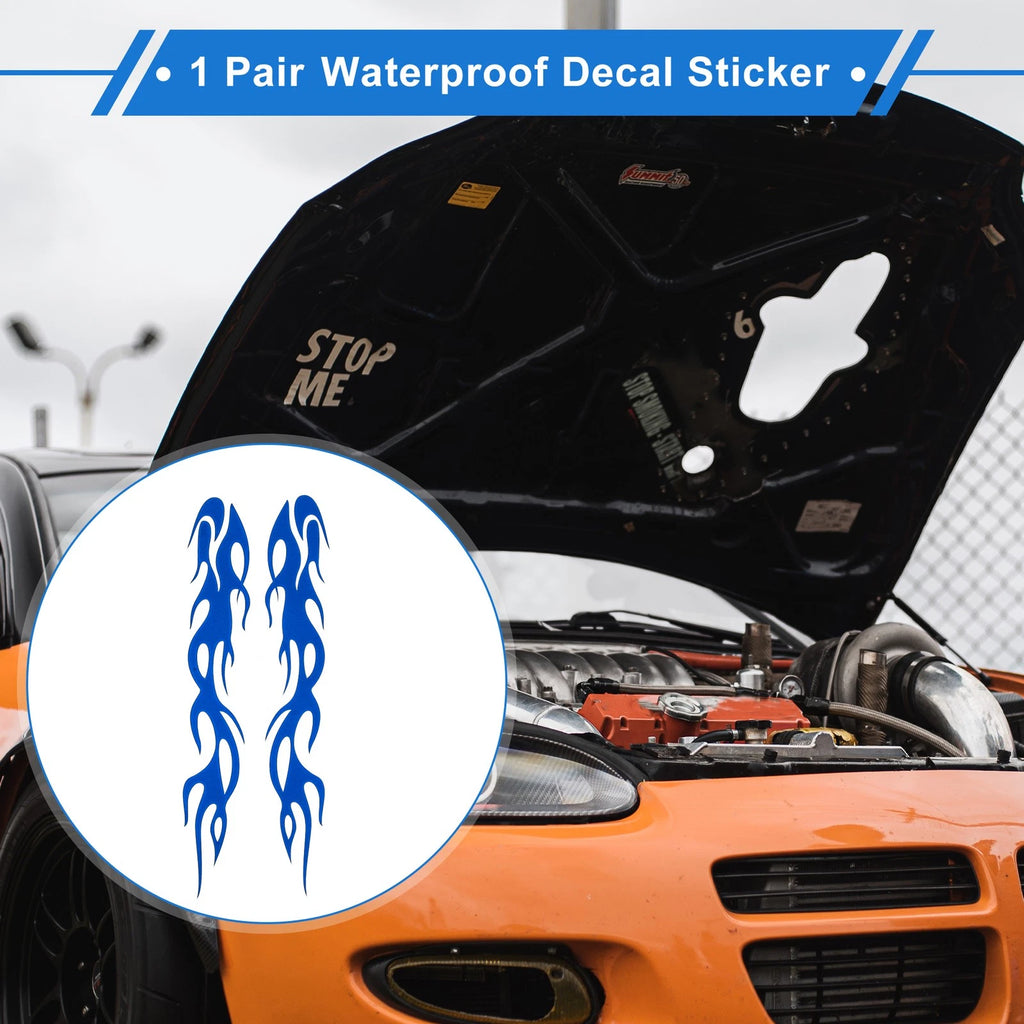 1 Pair Flame Pattern Car Bumper Sticker Decal for Universal Fit (24x4cm)
