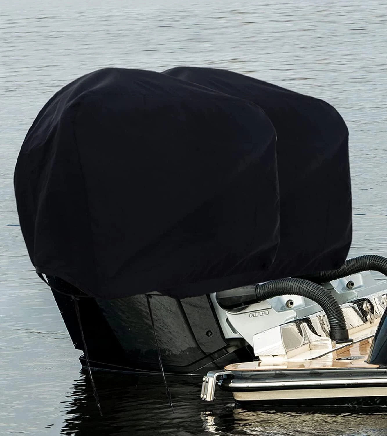 Boat Motor Cover for Outboard Engine (30-60 HP) - Waterproof Black