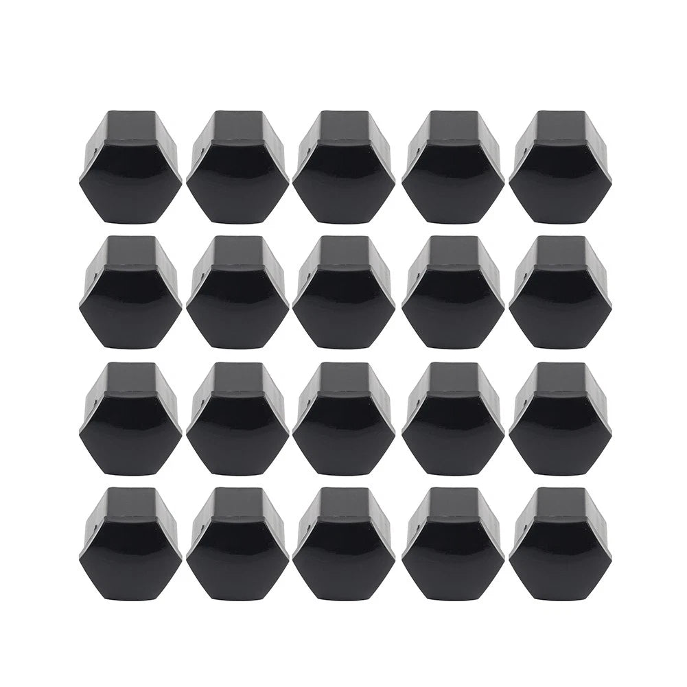 20Pcs 19mm Black Wheel Lug Nut Bolt Cover Caps with Tool for Universal Fit