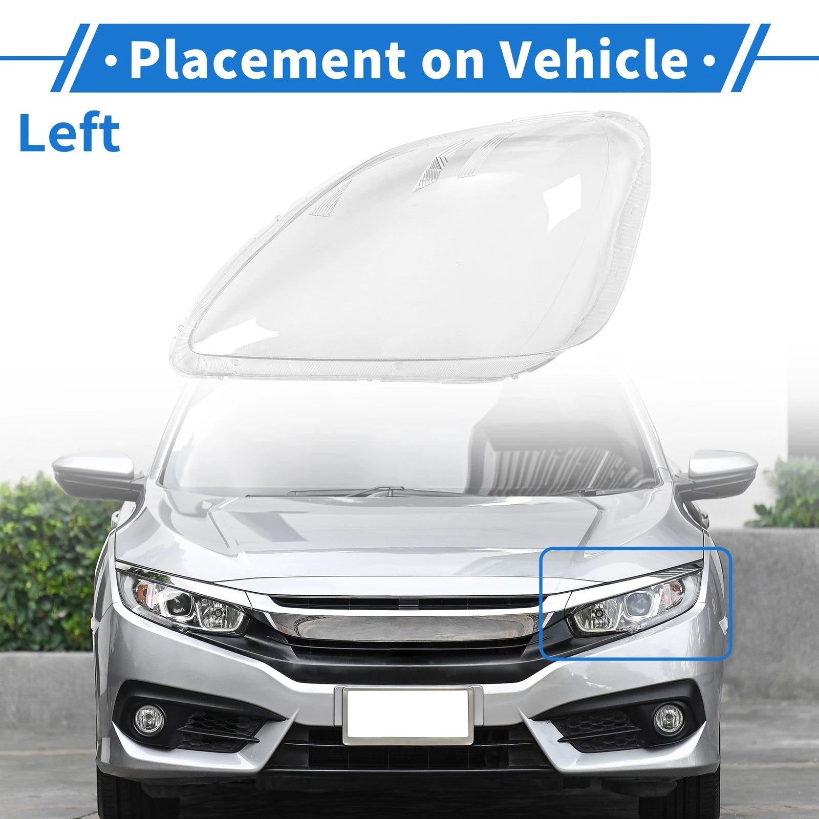 Headlight Lens Cover Front Left for Honda CRV (2005–2006) Clear