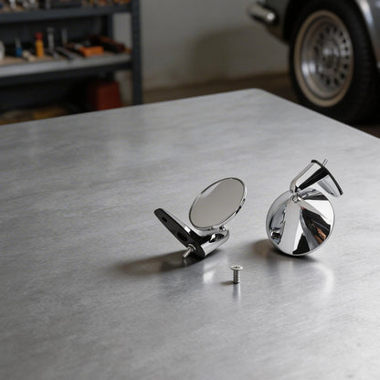 Silver Stainless Steel Rearview Mirror for Vintage Classic Car (Classic)