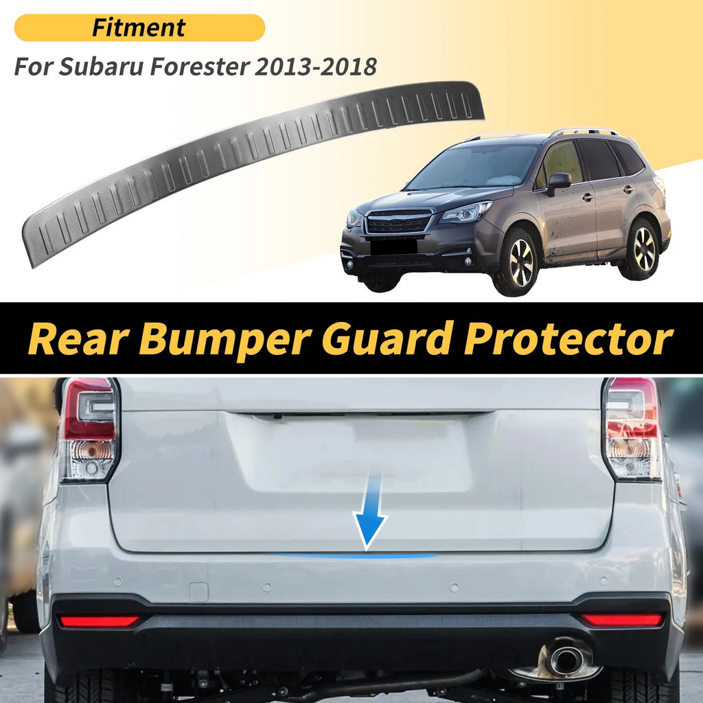 Bumper Guards for Subaru Forester 2013-2018 Rear Replacement Silver Tone 1 Pc
