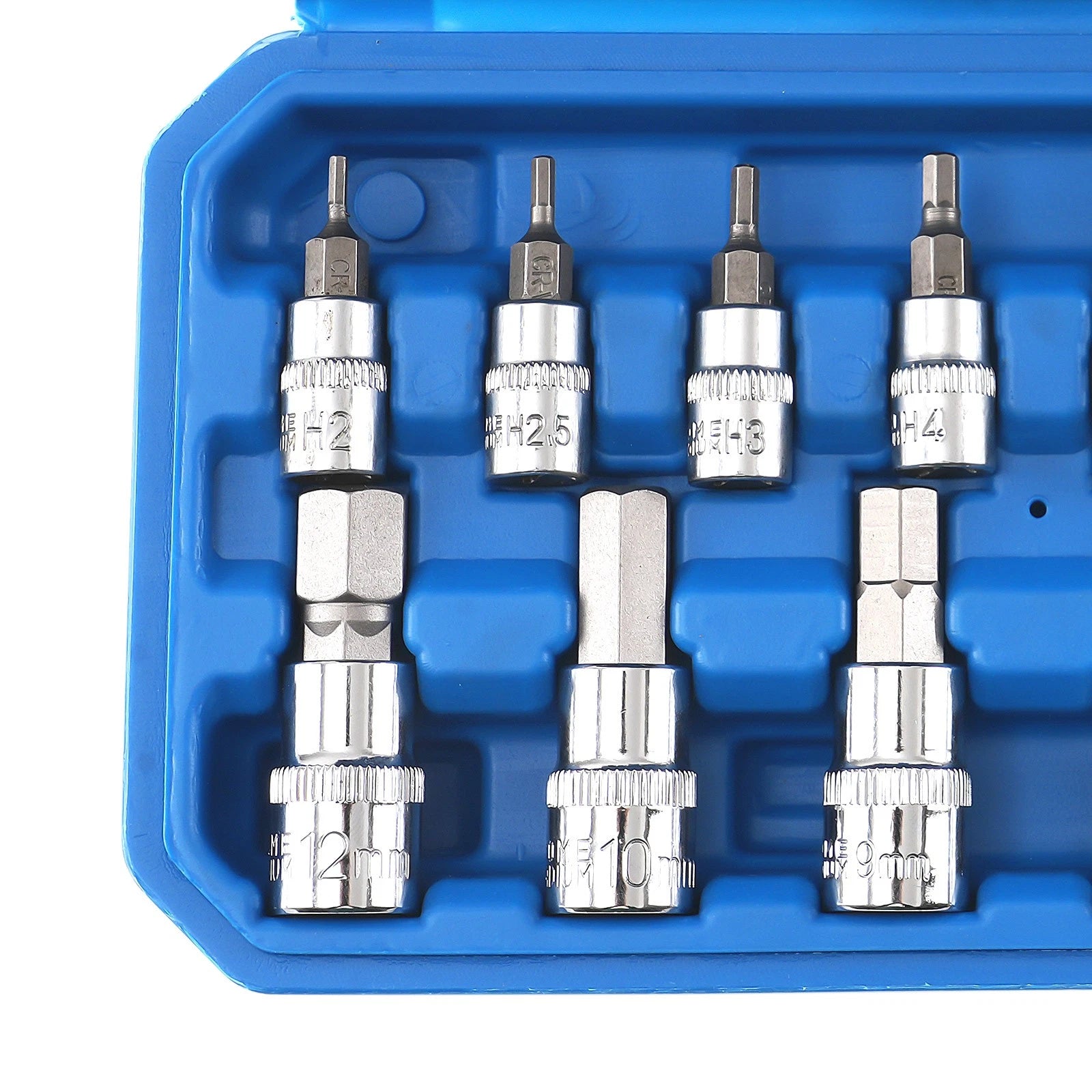 13-Piece Metric Hex Bit Socket Set 1/4 3/8 1/2 Drive 2mm-14mm