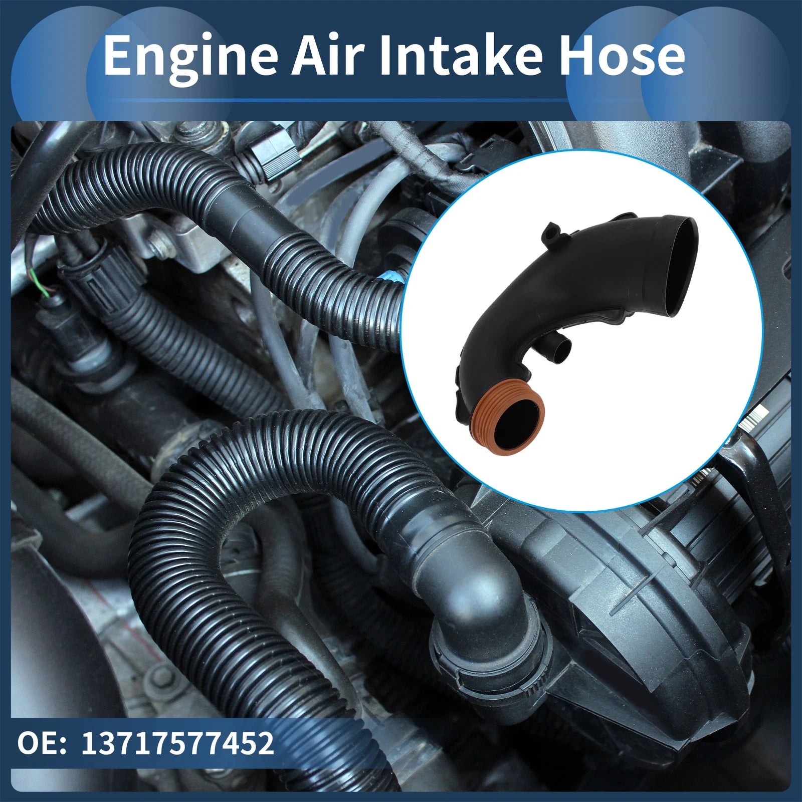 Engine Air Intake Hose Replacement for BMW 5 6 7 Series X5 X6 E70 E71