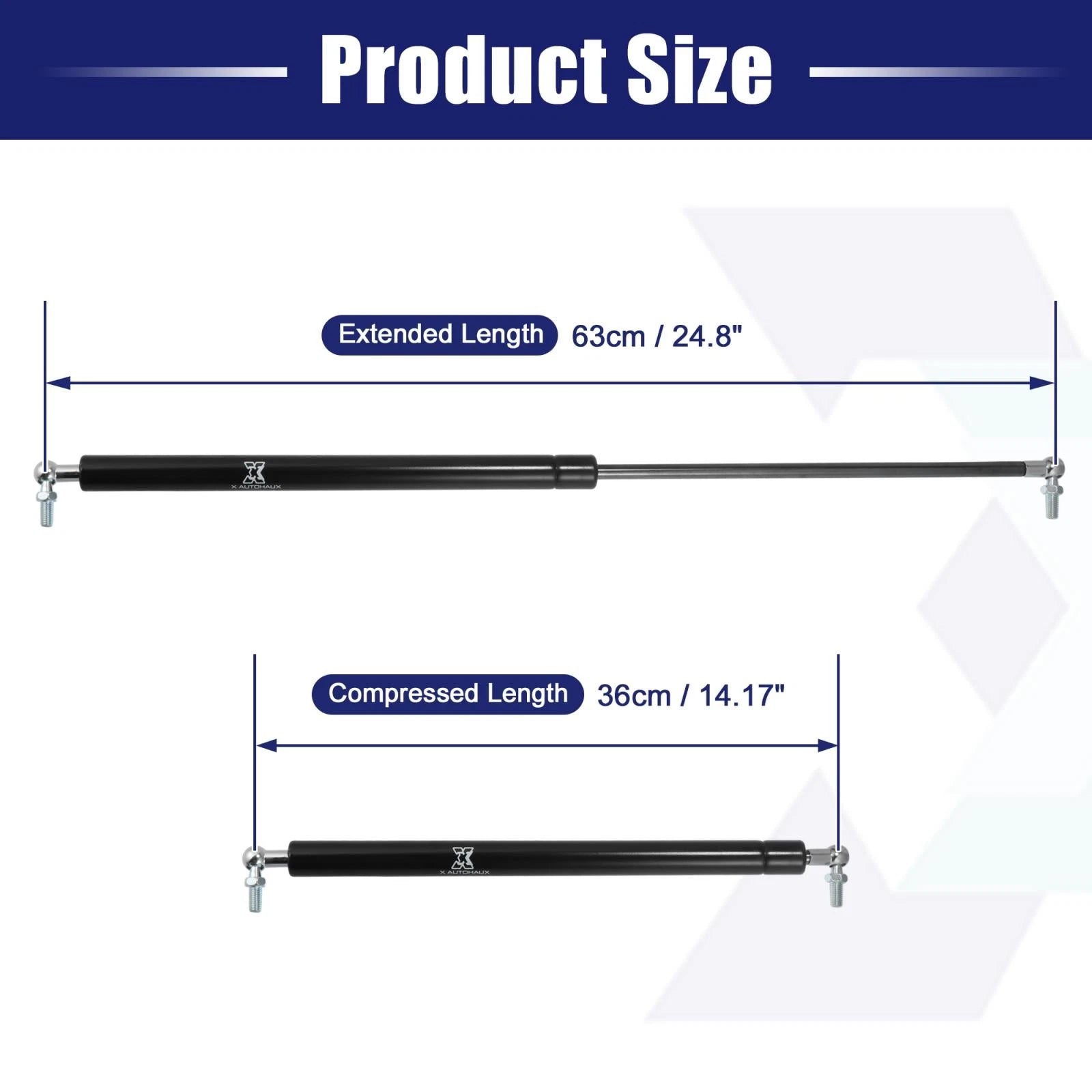 Universal Joint Gas Struts Replacement 630mm for Car Trailer Truck (2 Pcs)