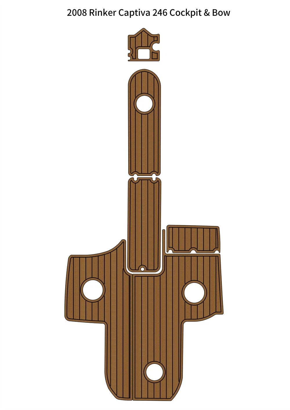 EVA Foam Faux Teak Deck Floor Mat for Rinker Captiva 246 (2008)