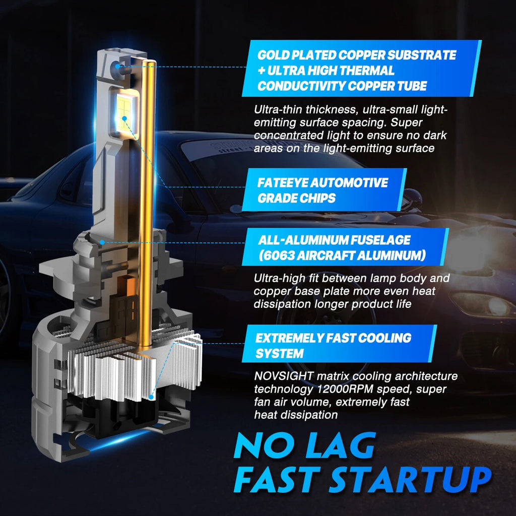 2X 9012 LED Headlight Bulbs for 40000LM 6500K