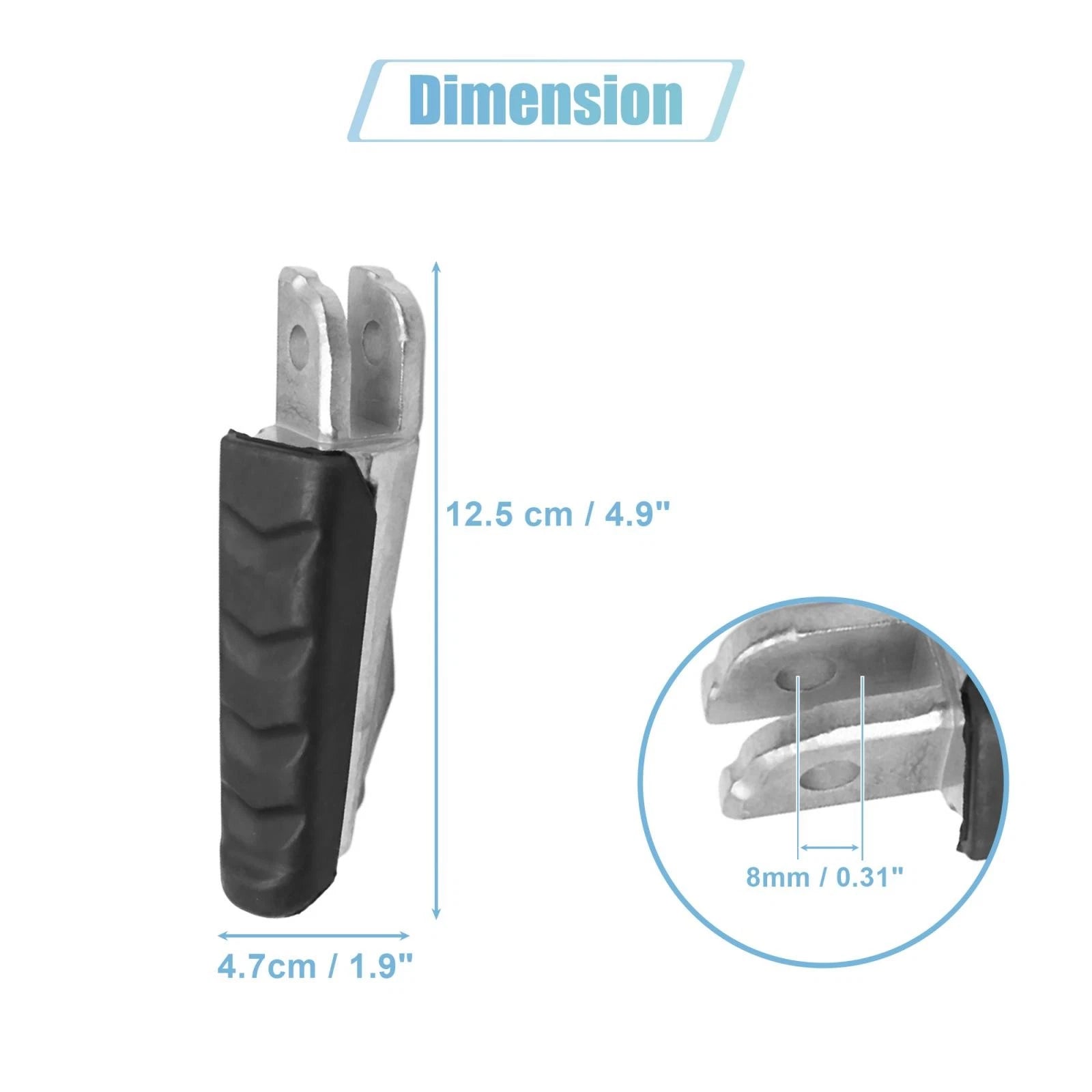 Footrest Footpeg Pair 8mm Aluminum for BMW Motorcycle (2005–2020)
