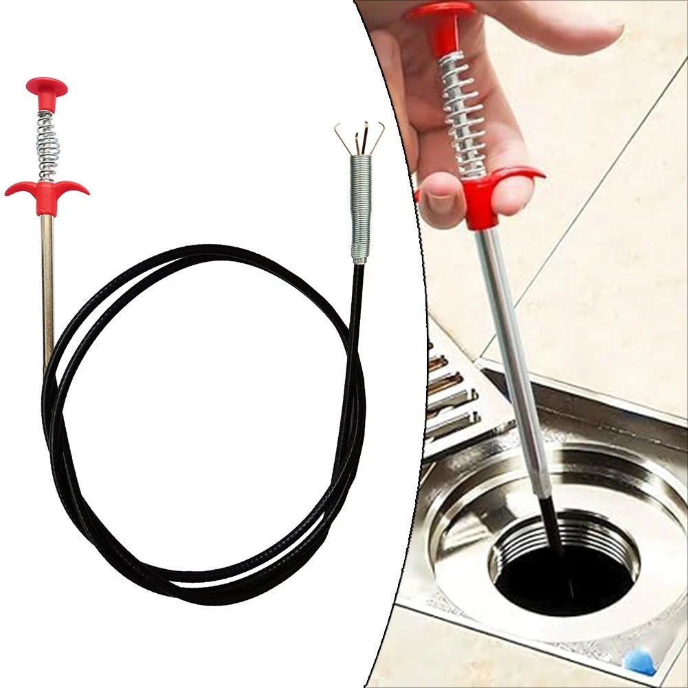Flexible Drain Snake with Grabber Tool for Clog Removal (0-6-1-6-2-0)