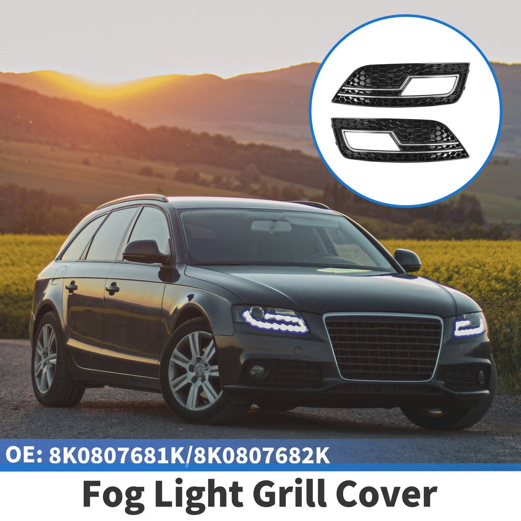 Front Fog Light Grill Pair Replacement for Audi A4L B9 S4 RS4 (2013–2016)
