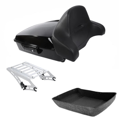 Chopped Tour Trunk Backrest Mount Rack for Harley Street Road Glide (2014–2026)