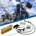 Engine Oil Cooler Radiator Kit Universal Gold Tone for ATVs and Monkey Bike