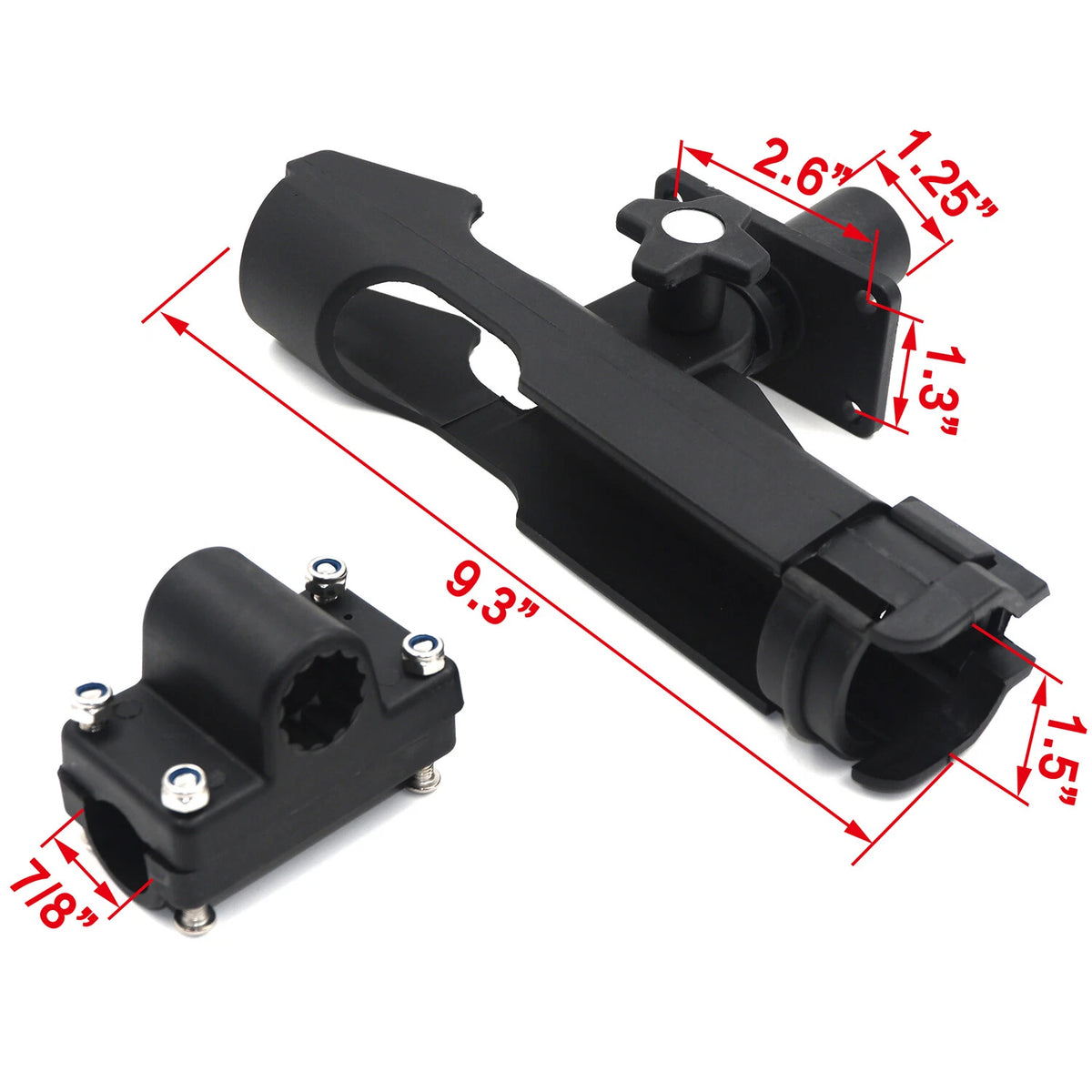 2X Adjustable Side Rail Mount Fishing Pole Rod Holder for Kayak Boat