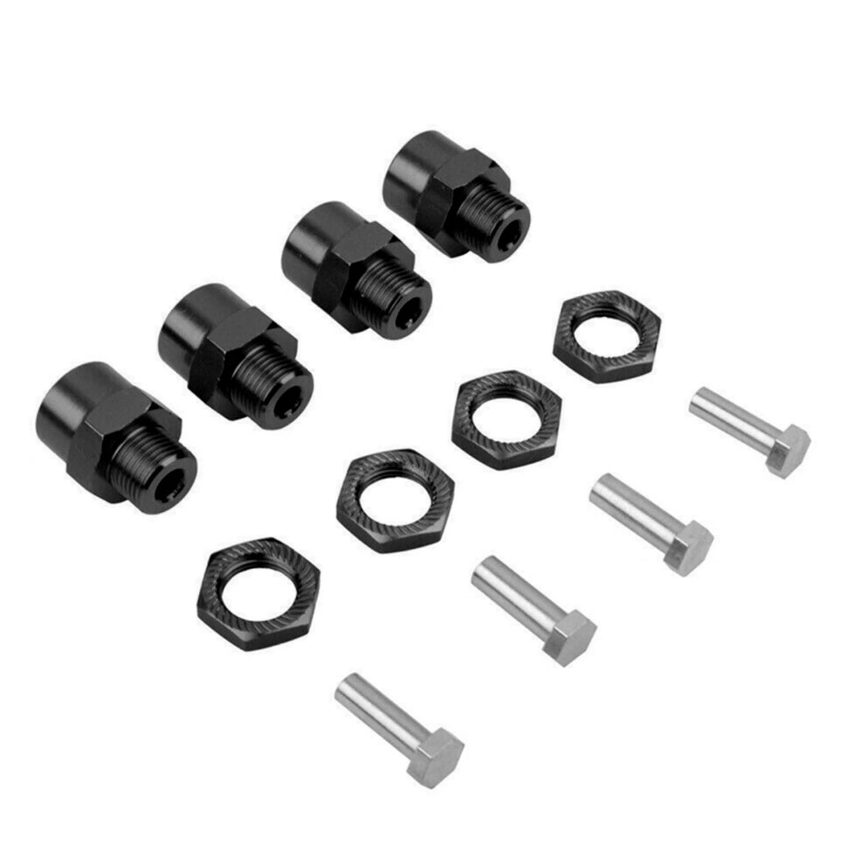 Set of 4 Wheel Hub Adapter Conversion for RC Car 1:10/1:8 (Red/Blue/Titanium/Black)