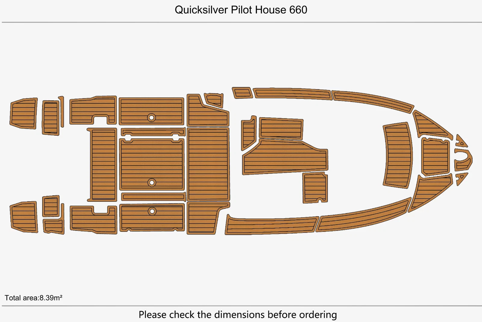 EVA Foam Teak Deck Floor Mat for Quicksilver Pilot House 660