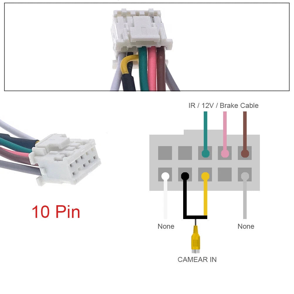 10Pin RCA Rear Camera Cable Adapter for Aftermarket Android Radio