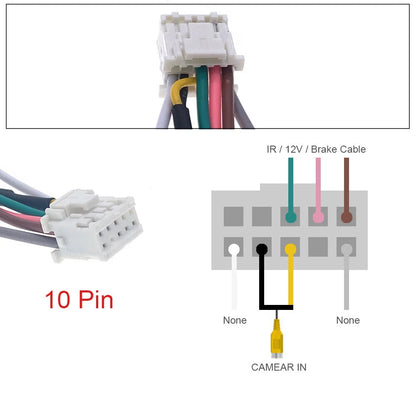 10Pin RCA Rear Camera Cable Adapter for Aftermarket Android Radio