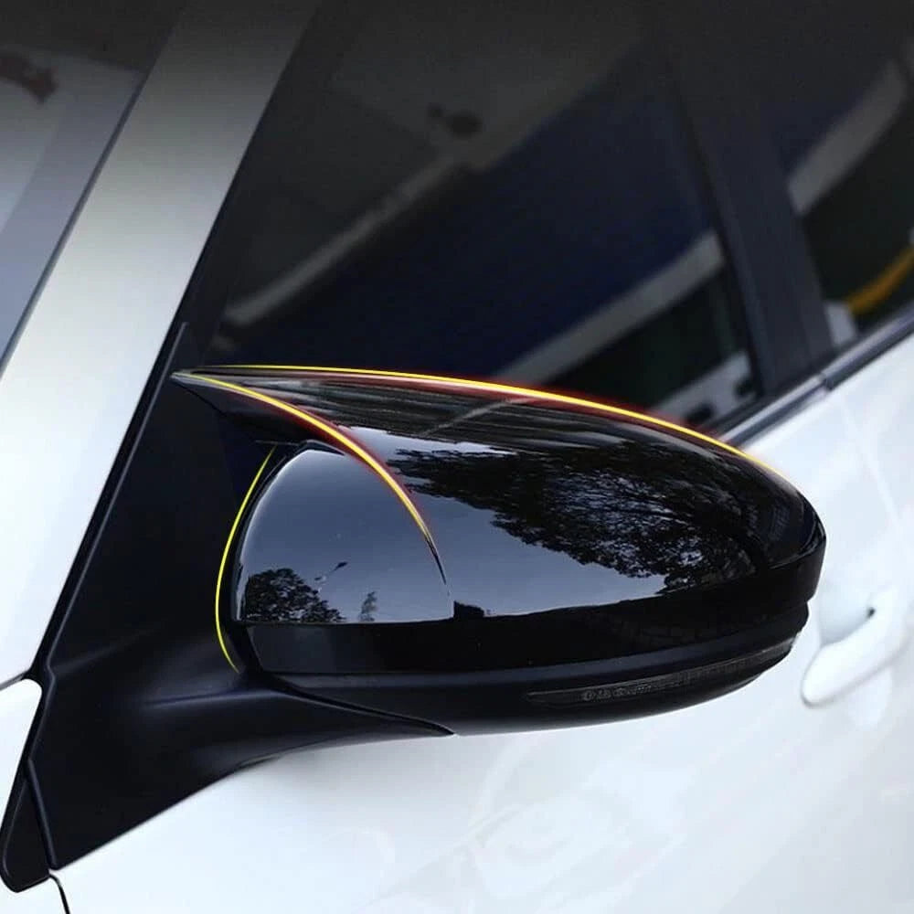 2X Gloss Black OX Horn Side Rearview Mirror Cover Trim for Nissan Altima (2019–2022)