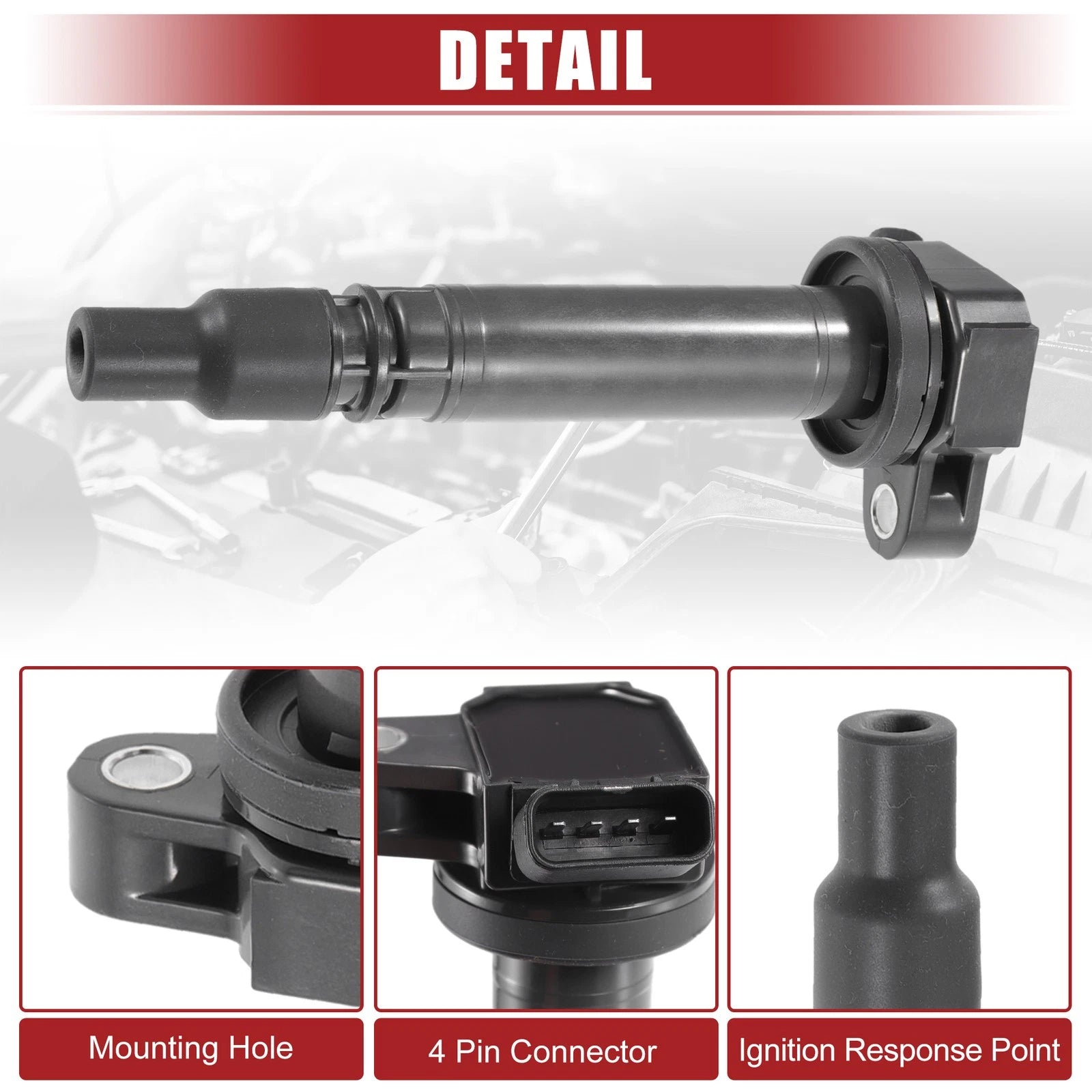 Ignition Coil Set 4 Pcs Replacement for Toyota Celica (2000–2005)