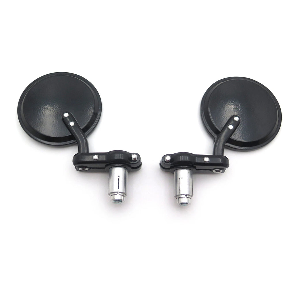 Set of 2 Black Foldable 1" 25mm Handle Bar End Side Mirrors for Motorcycle