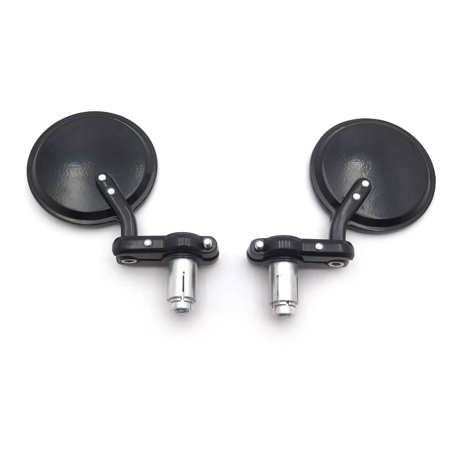 Set of 2 Black Foldable 1" 25mm Handle Bar End Side Mirrors for Motorcycle