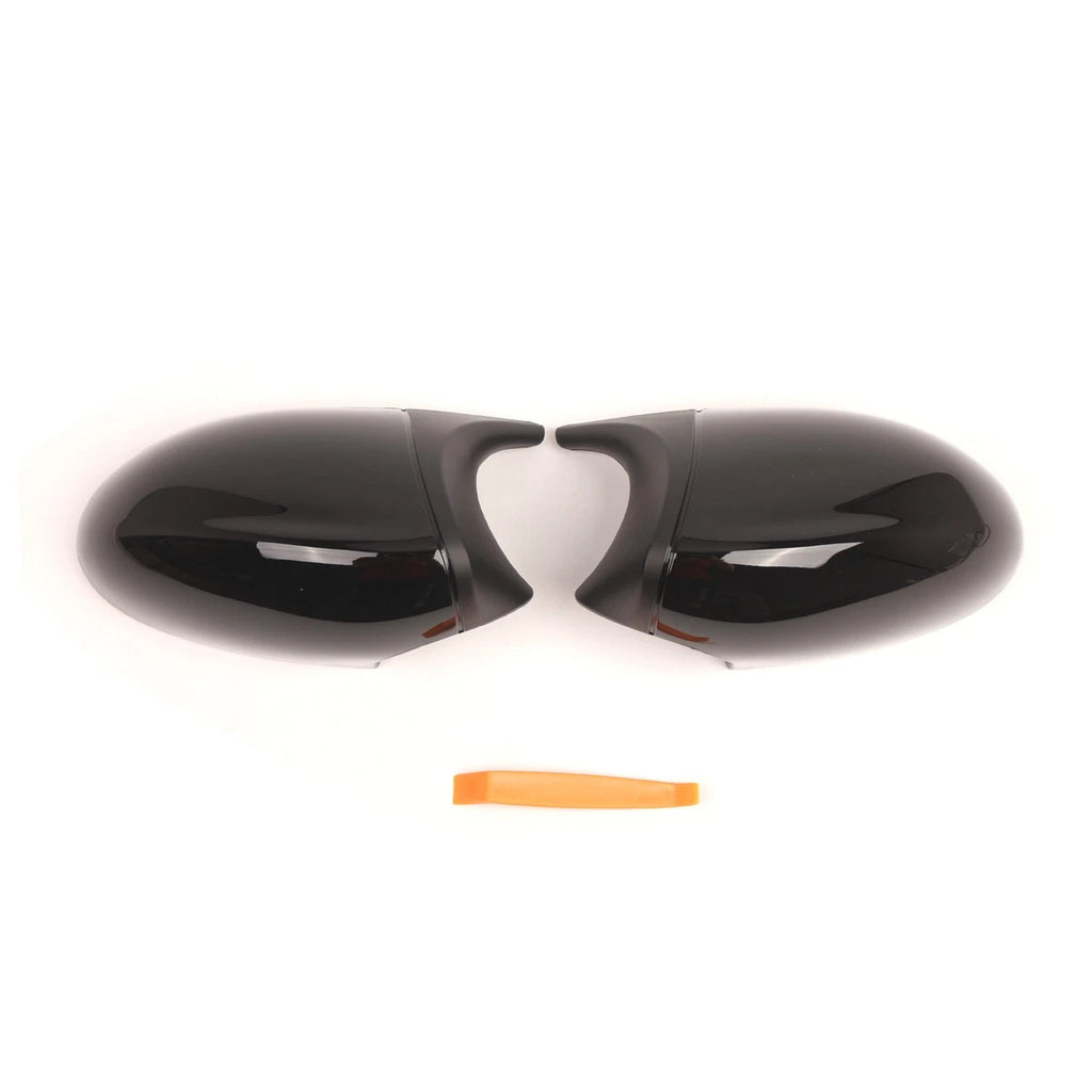 2Pcs Black M-Style Wing Side Mirror Cap Covers for BMW E90 E92 E93 (2007–2013)