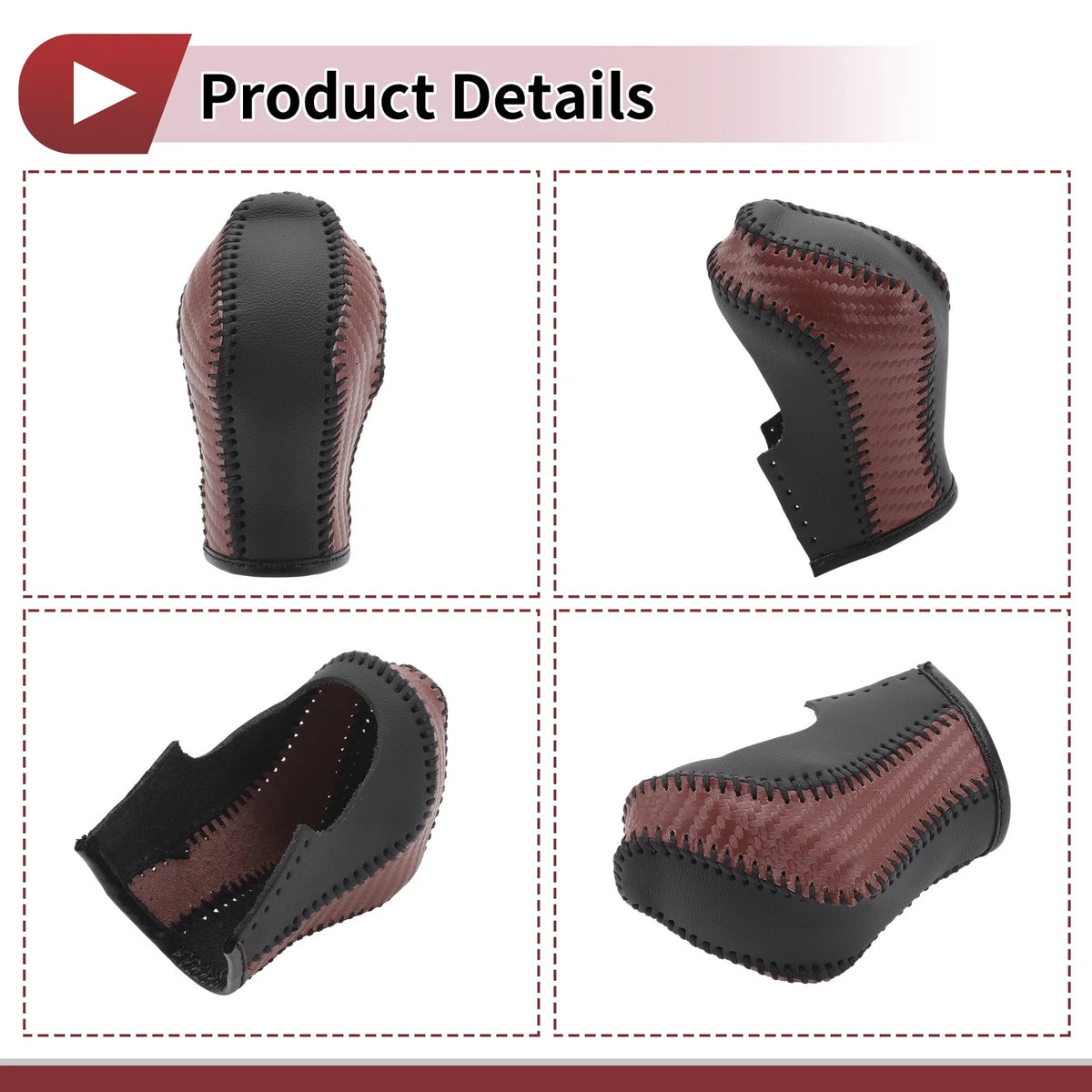 Gear Shift Knob Cover for Nissan Maxima (1 Pc, Black Brown Faux Leather)