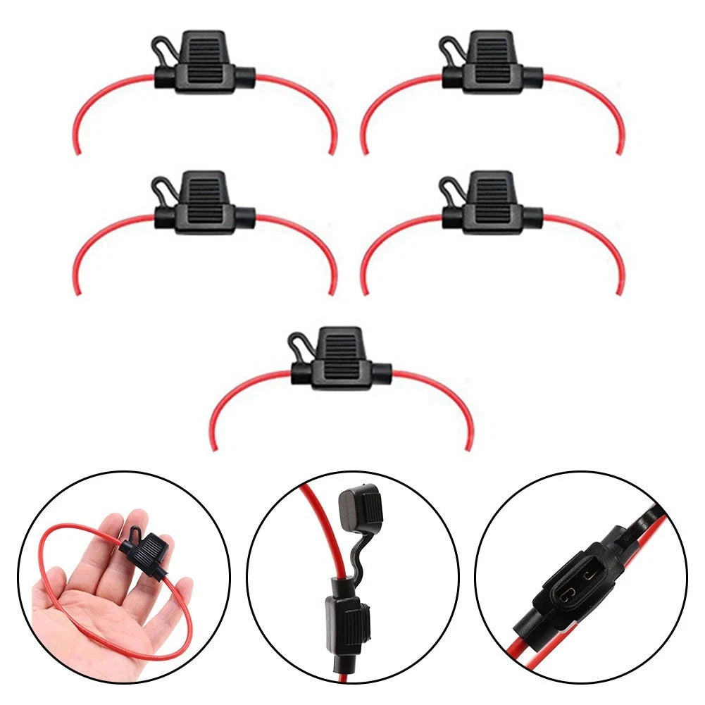 5 Pack Waterproof Inline Fuse Holder 12 Gauge 12V 30A