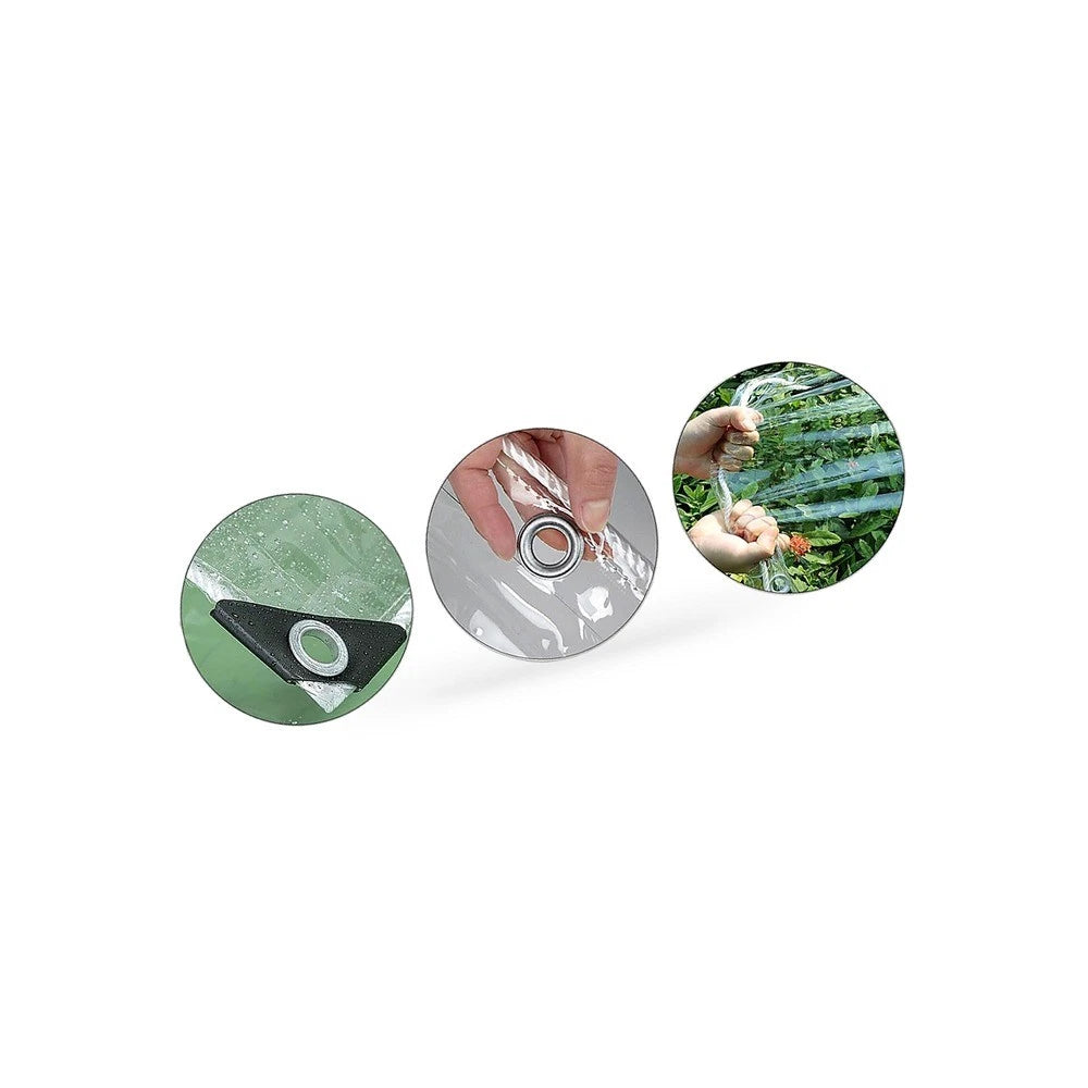 Clear PVC Heavy Duty Tarp 300x400cm Waterproof Cover with Grommets