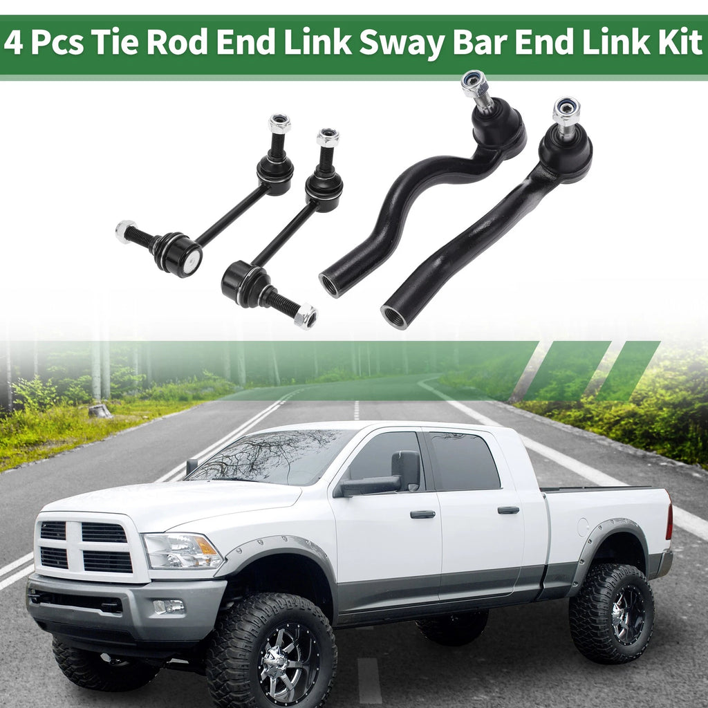 4pc Front Suspension Kit Outer Tie Rod End Sway Bar Link for Dodge Durango (2011–2020)
