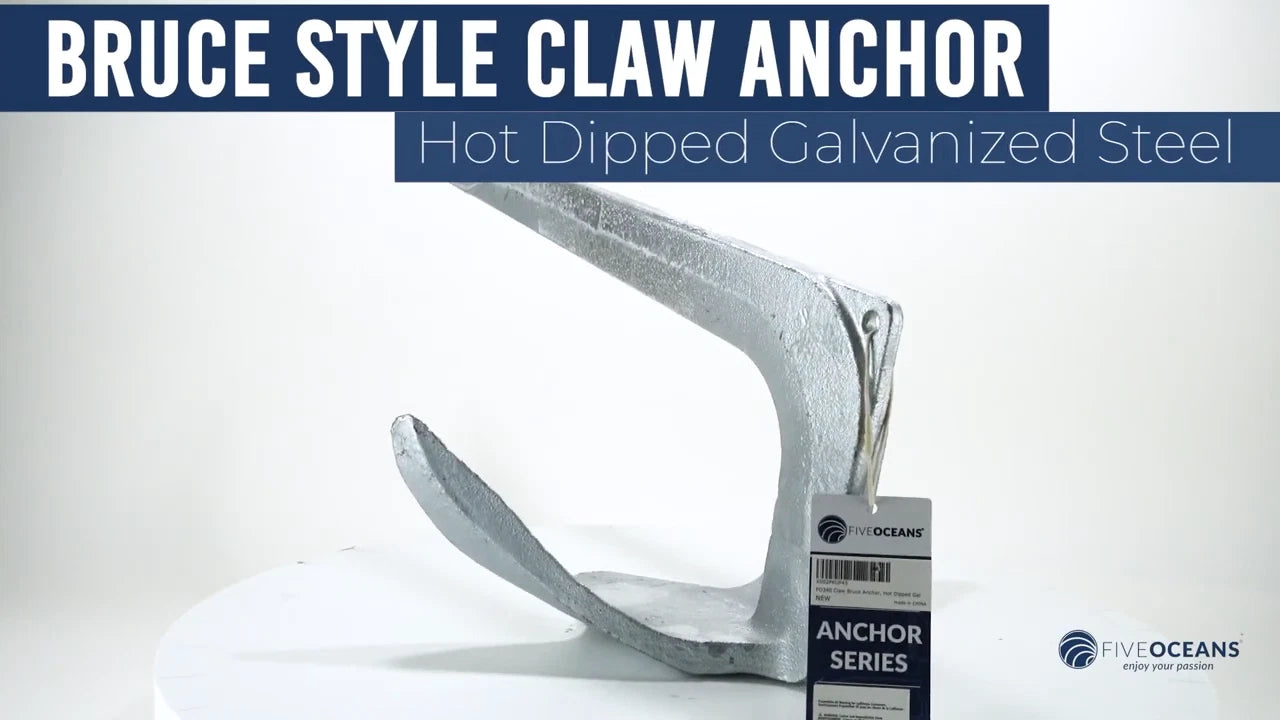 16.5 lb Bruce Style Claw Anchor for Marine Use (Solid Galvanized Steel)