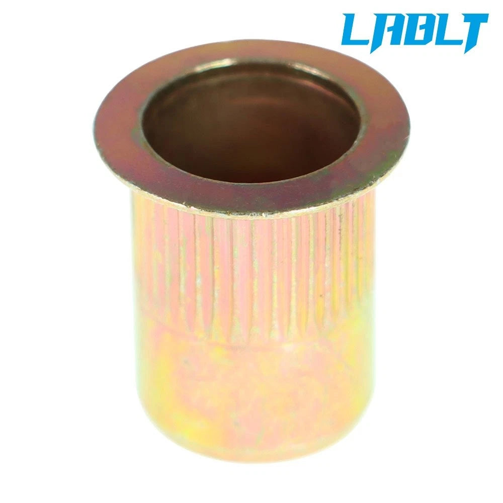 50PC Rivet Nut Flat Head Threaded Insert for Various Applications (Carbon Steel)