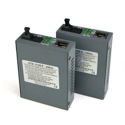 2Pcs Ethernet to Fiber Optic Media Converter for Singlemode 25Km