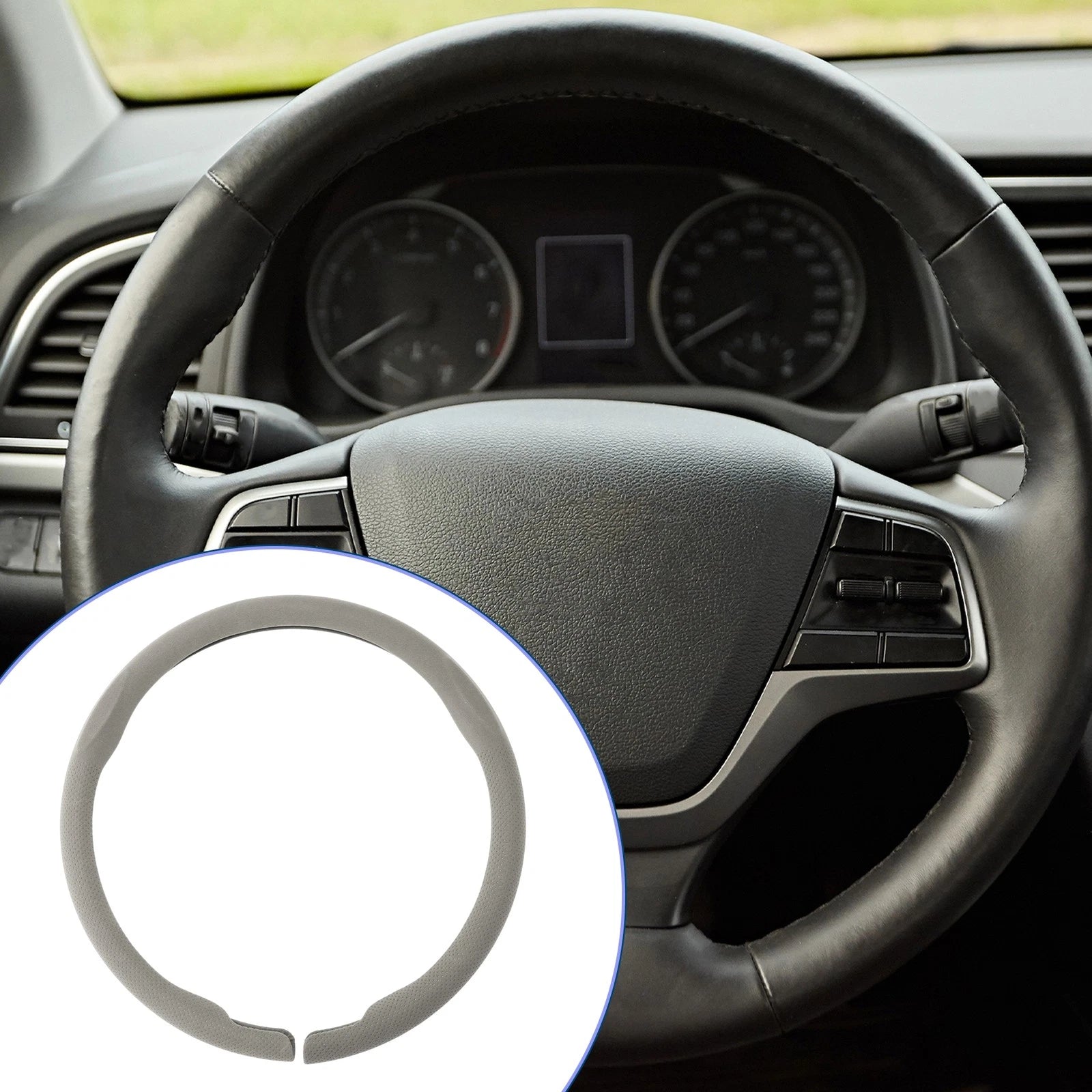 Steering Wheel Cover for Universal Fit (14.96", Gray)