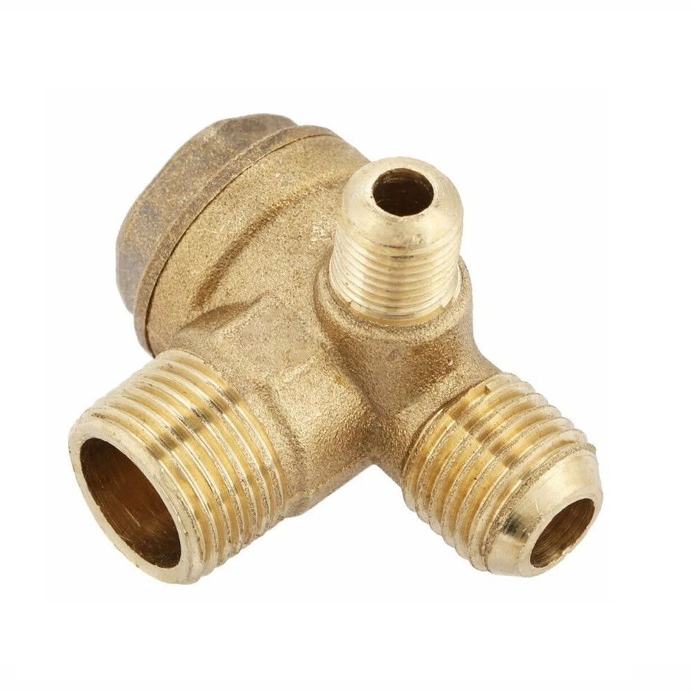 3 Port Brass Male Threaded Check Valve for Air Compressor (Universal)