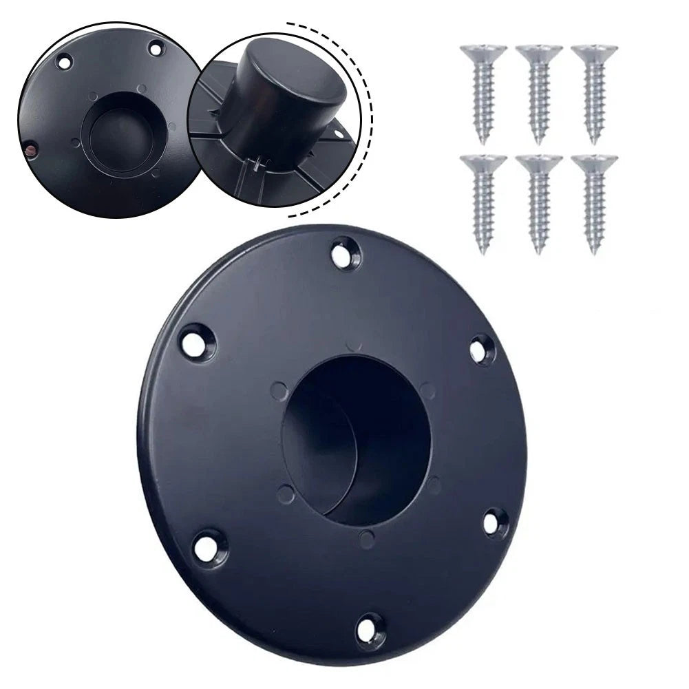 Black Aluminum RV Table Leg Base Round Flush Mount for RV Tables