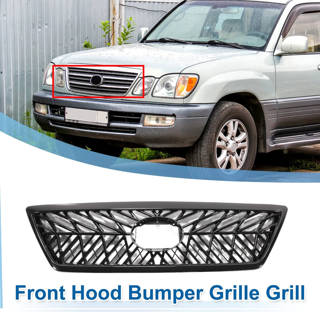Front Upper Hood Bumper Grille Grill for Lexus LX470 (1998–2008) TRD Black